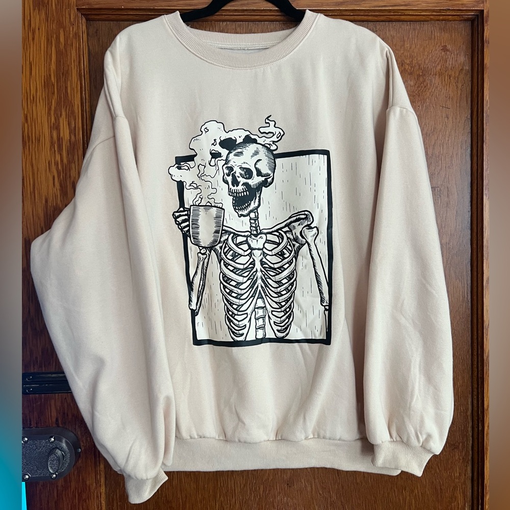 Women Halloween Fleece Oversized Sweatshirt
Skeleton Print Pullover